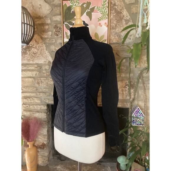 🖤 Athleta Black Quilted Zip Jacket 🖤 Size Small - Picture 3 of 9